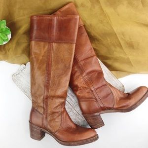 Vintage FRYE Women’s Campus Cuff Tan Leather boots